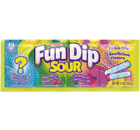 LIK-M-AID FUN DIP - 3 FLAVOR SOUR STRIP (MYSTERY/WATERMELON/STRAWBERRY)